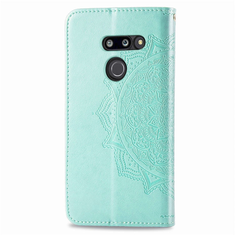 For LG G8 ThinQ Halfway Mandala Embossing Pattern Horizontal Flip Leather Case with Holder & Card Slots & Wallet & Lanyard