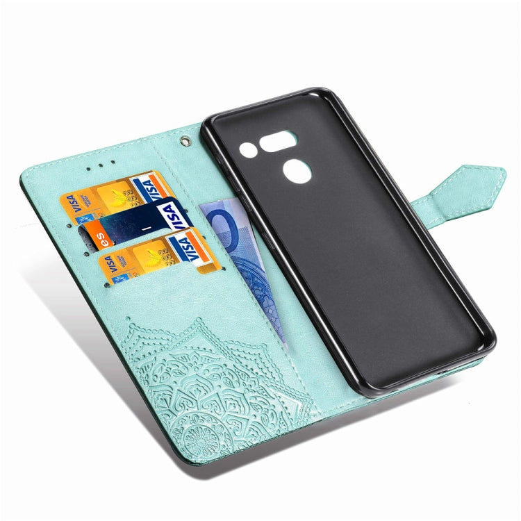 For LG G8 ThinQ Halfway Mandala Embossing Pattern Horizontal Flip Leather Case with Holder & Card Slots & Wallet & Lanyard