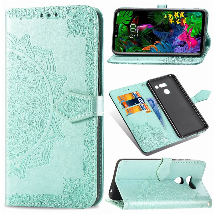For LG G8 ThinQ Halfway Mandala Embossing Pattern Horizontal Flip Leather Case with Holder & Card Slots & Wallet & Lanyard