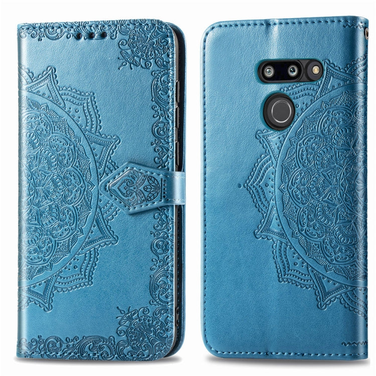 For LG G8 ThinQ Halfway Mandala Embossing Pattern Horizontal Flip Leather Case with Holder & Card Slots & Wallet & Lanyard