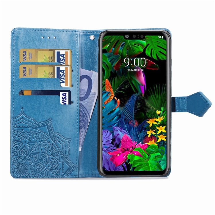 For LG G8 ThinQ Halfway Mandala Embossing Pattern Horizontal Flip Leather Case with Holder & Card Slots & Wallet & Lanyard