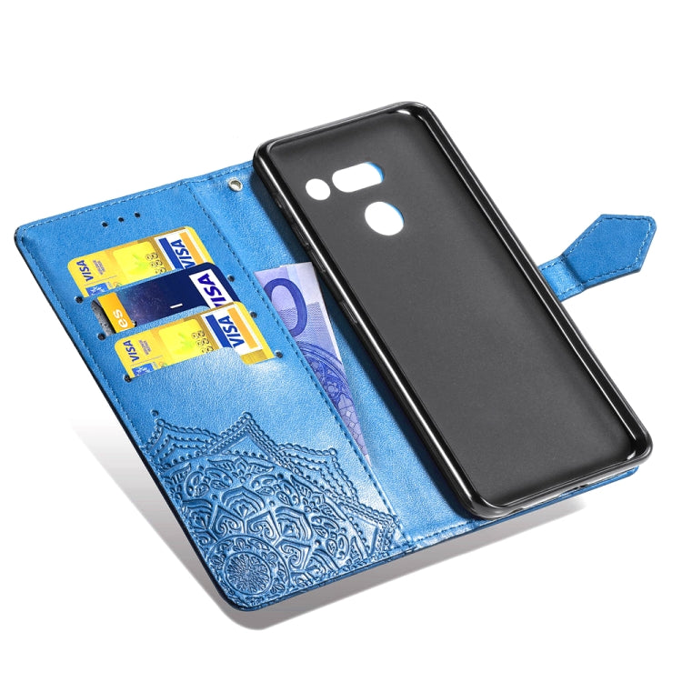 For LG G8 ThinQ Halfway Mandala Embossing Pattern Horizontal Flip Leather Case with Holder & Card Slots & Wallet & Lanyard