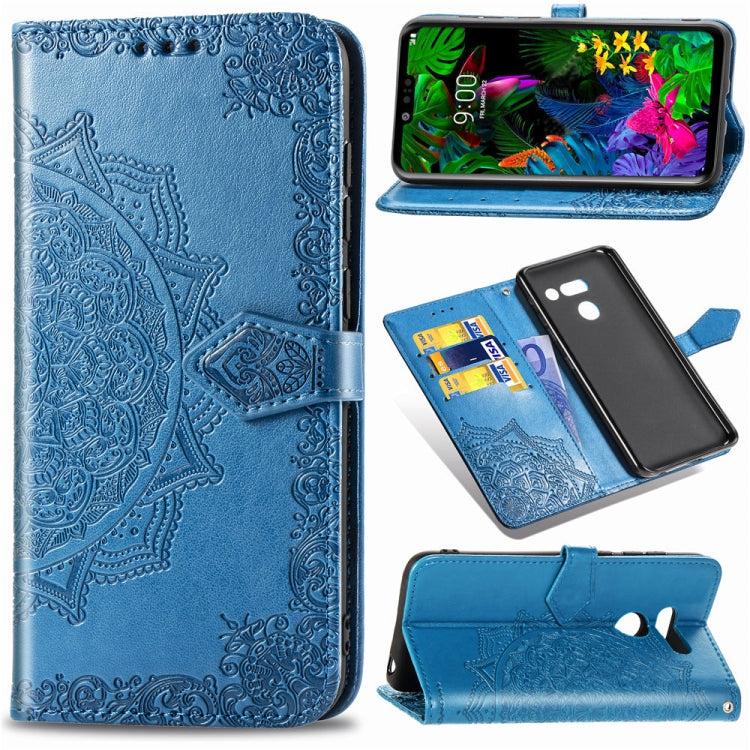 For LG G8 ThinQ Halfway Mandala Embossing Pattern Horizontal Flip Leather Case with Holder & Card Slots & Wallet & Lanyard