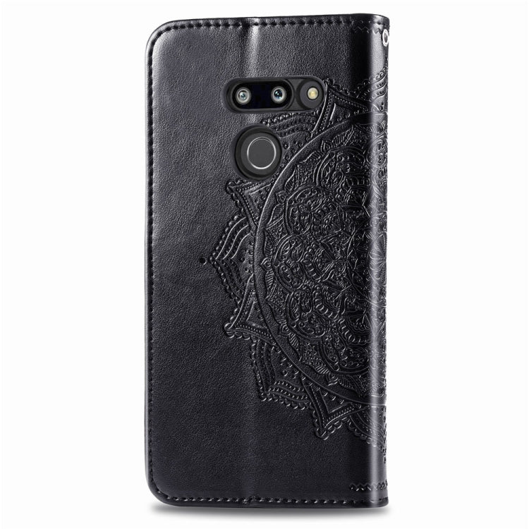 For LG G8 ThinQ Halfway Mandala Embossing Pattern Horizontal Flip Leather Case with Holder & Card Slots & Wallet & Lanyard