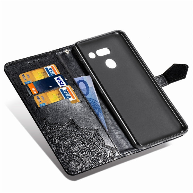 For LG G8 ThinQ Halfway Mandala Embossing Pattern Horizontal Flip Leather Case with Holder & Card Slots & Wallet & Lanyard