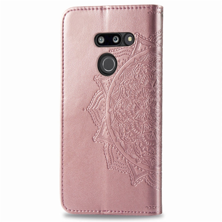 For LG G8 ThinQ Halfway Mandala Embossing Pattern Horizontal Flip Leather Case with Holder & Card Slots & Wallet & Lanyard