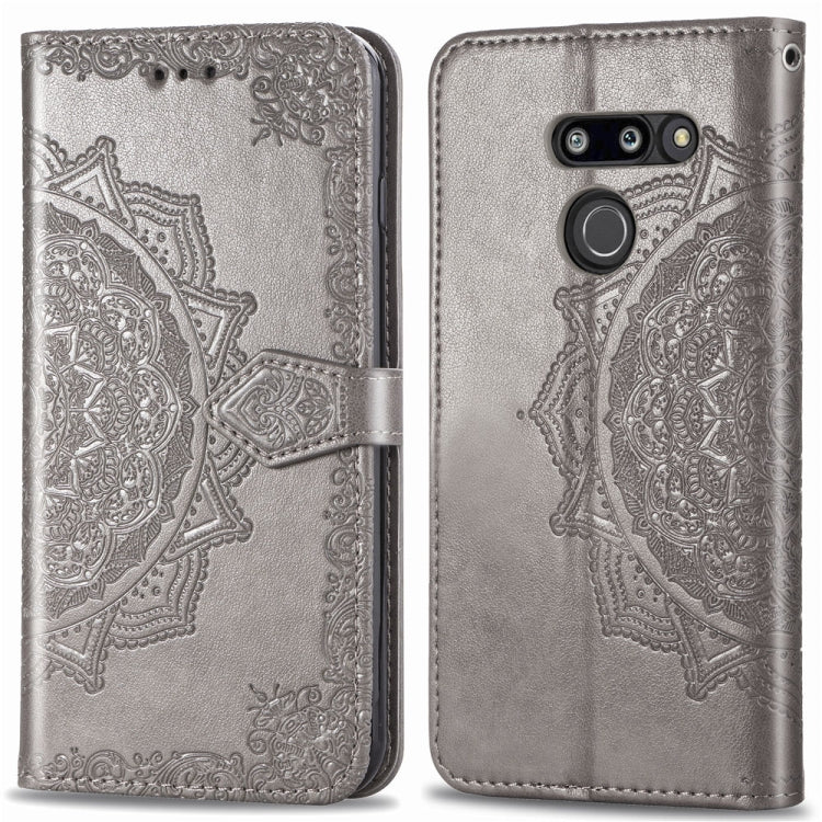For LG G8 ThinQ Halfway Mandala Embossing Pattern Horizontal Flip Leather Case with Holder & Card Slots & Wallet & Lanyard