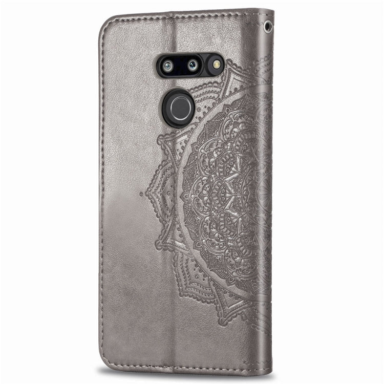 For LG G8 ThinQ Halfway Mandala Embossing Pattern Horizontal Flip Leather Case with Holder & Card Slots & Wallet & Lanyard