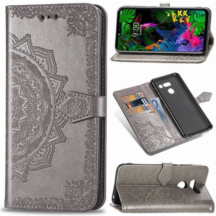 For LG G8 ThinQ Halfway Mandala Embossing Pattern Horizontal Flip Leather Case with Holder & Card Slots & Wallet & Lanyard