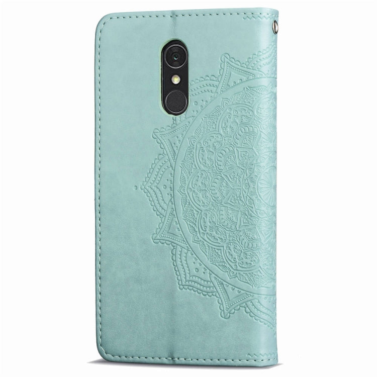 For LG Q7 (2018) Halfway Mandala Embossing Pattern Horizontal Flip Leather Case with Holder & Card Slots & Wallet & Lanyard