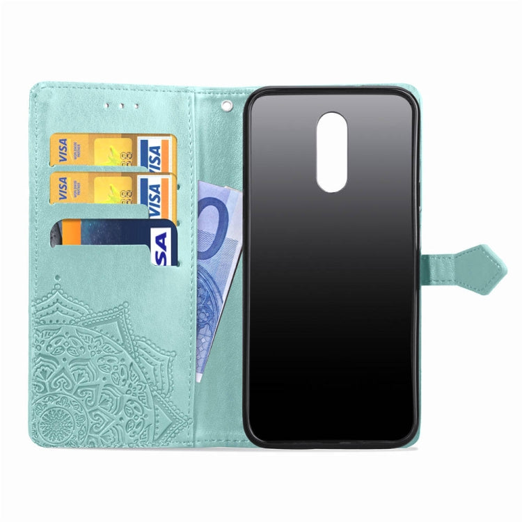 For LG Q7 (2018) Halfway Mandala Embossing Pattern Horizontal Flip Leather Case with Holder & Card Slots & Wallet & Lanyard