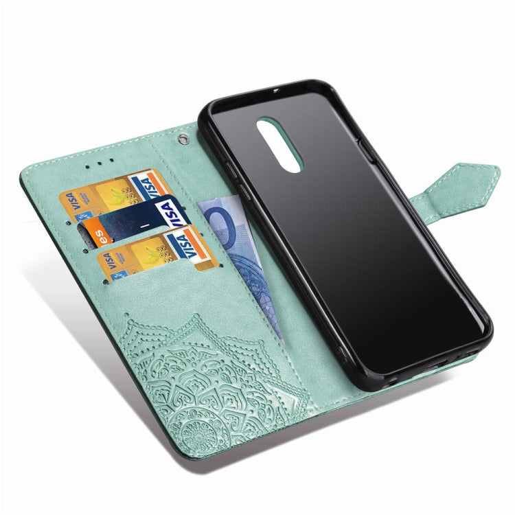 For LG Q7 (2018) Halfway Mandala Embossing Pattern Horizontal Flip Leather Case with Holder & Card Slots & Wallet & Lanyard