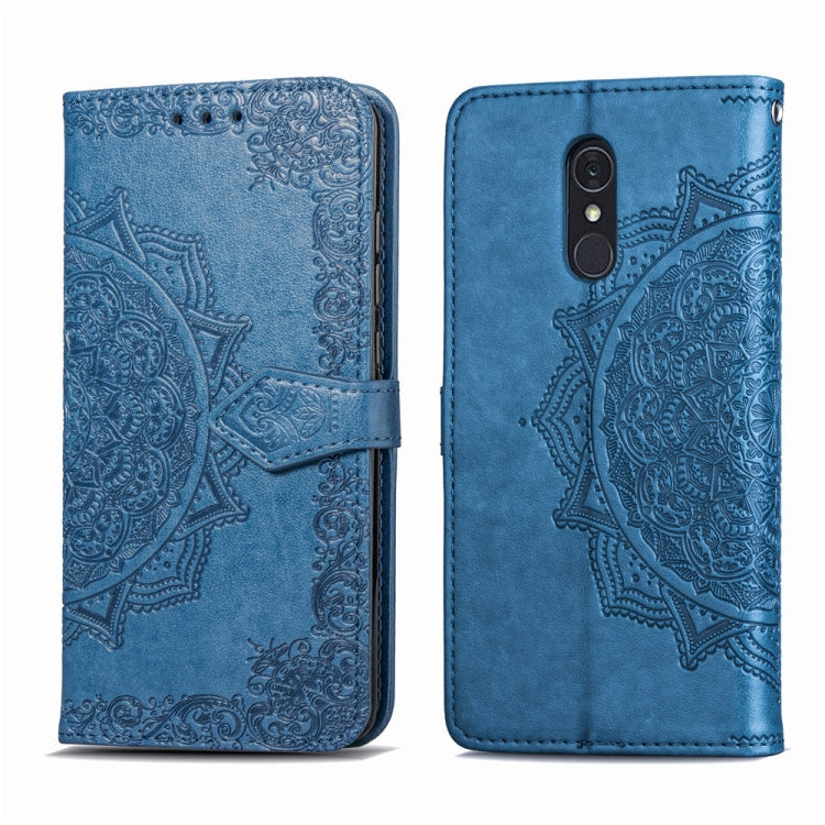 For LG Q7 (2018) Halfway Mandala Embossing Pattern Horizontal Flip Leather Case with Holder & Card Slots & Wallet & Lanyard