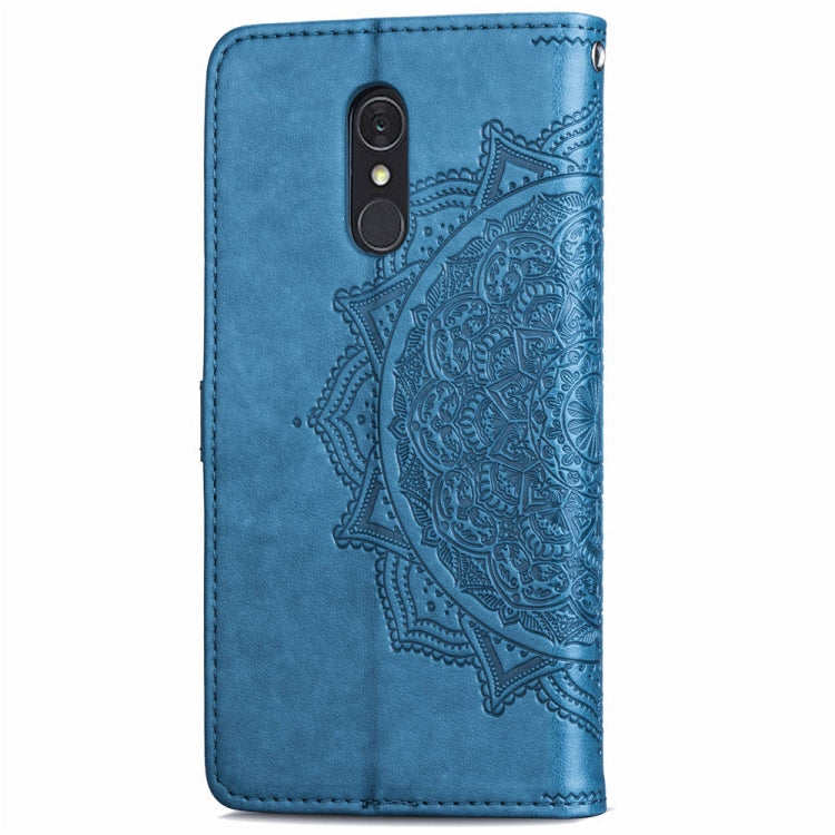 For LG Q7 (2018) Halfway Mandala Embossing Pattern Horizontal Flip Leather Case with Holder & Card Slots & Wallet & Lanyard