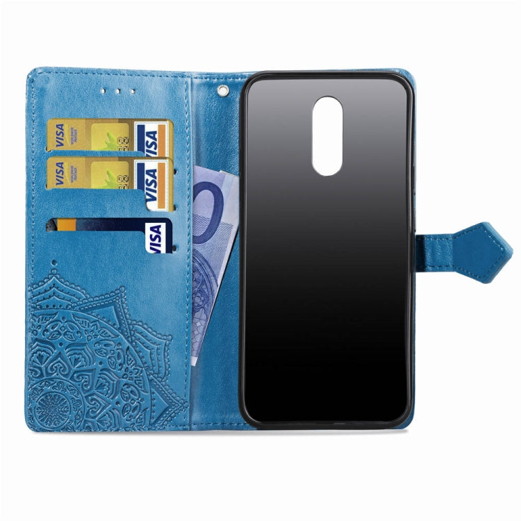 For LG Q7 (2018) Halfway Mandala Embossing Pattern Horizontal Flip Leather Case with Holder & Card Slots & Wallet & Lanyard