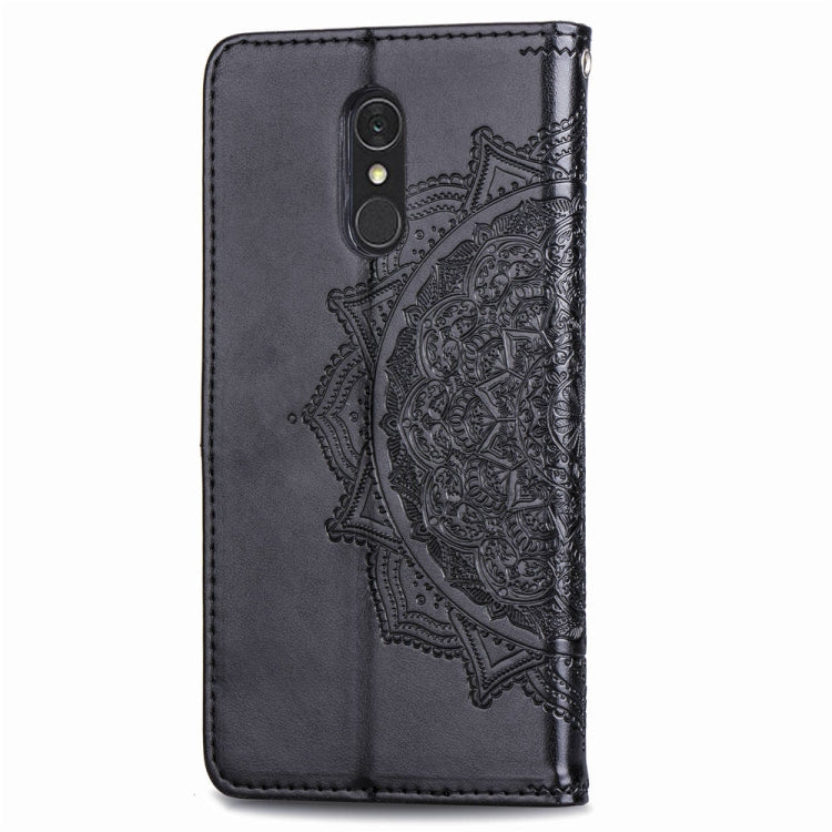 For LG Q7 (2018) Halfway Mandala Embossing Pattern Horizontal Flip Leather Case with Holder & Card Slots & Wallet & Lanyard