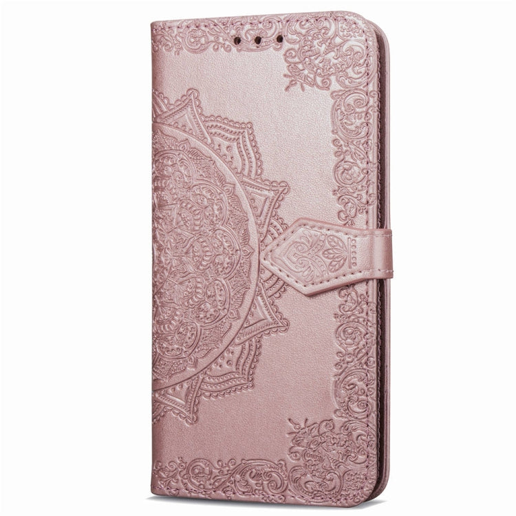 For LG Q7 (2018) Halfway Mandala Embossing Pattern Horizontal Flip Leather Case with Holder & Card Slots & Wallet & Lanyard