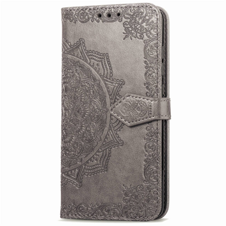 For LG Q7 (2018) Halfway Mandala Embossing Pattern Horizontal Flip Leather Case with Holder & Card Slots & Wallet & Lanyard
