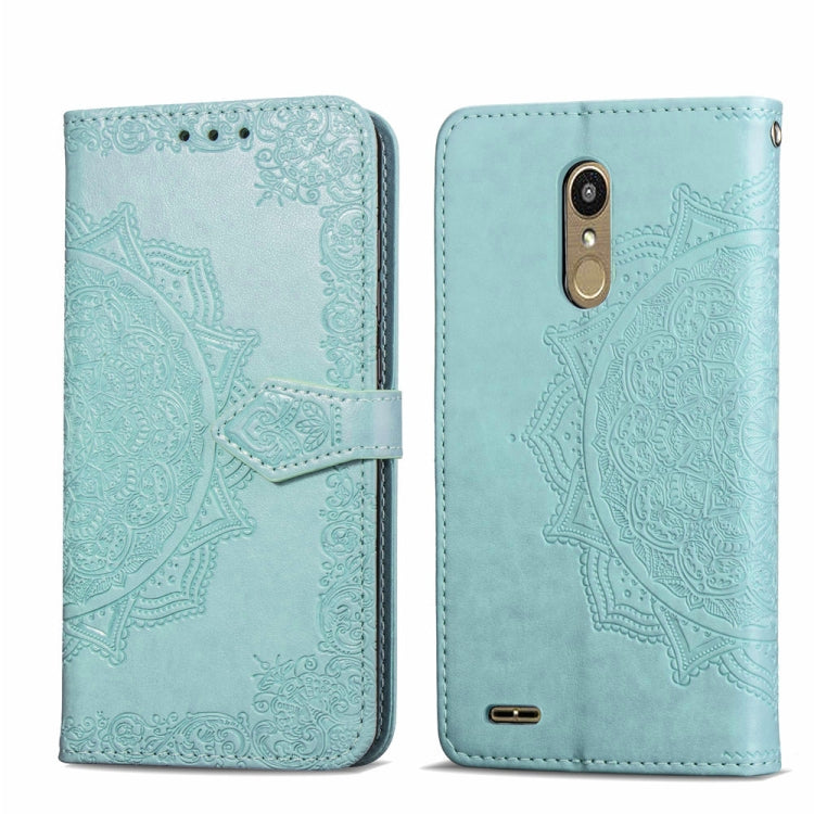 For LG K8 (2018) Halfway Mandala Embossing Pattern Horizontal Flip Leather Case with Holder & Card Slots & Wallet & Lanyard