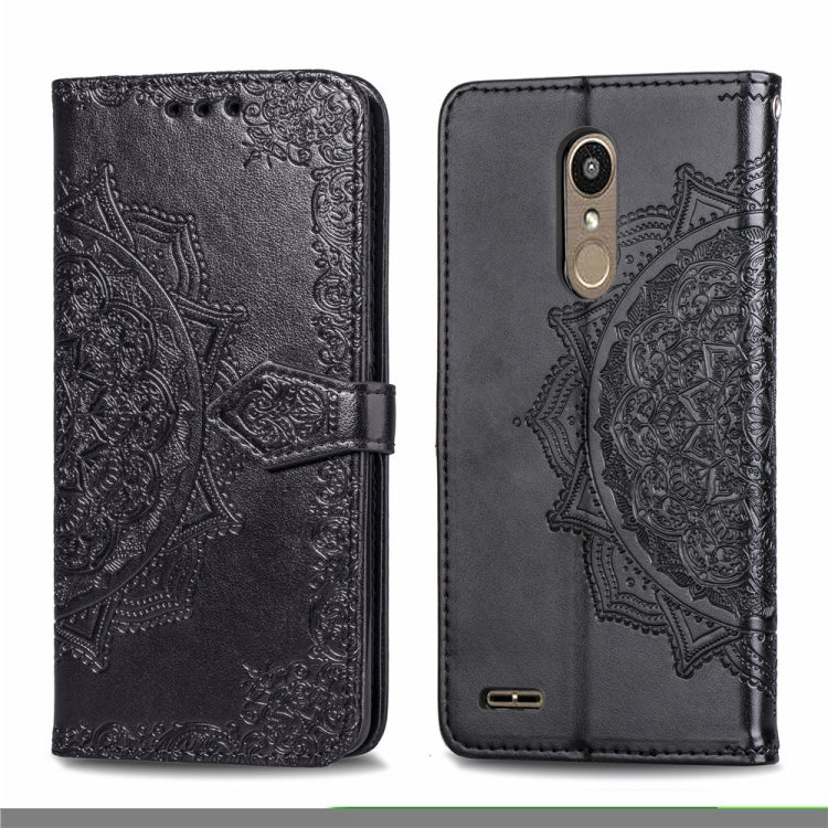 For LG K8 (2018) Halfway Mandala Embossing Pattern Horizontal Flip Leather Case with Holder & Card Slots & Wallet & Lanyard