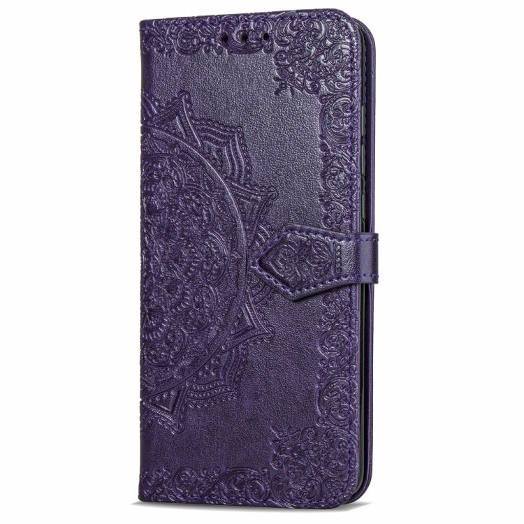 For LG K8 (2018) Halfway Mandala Embossing Pattern Horizontal Flip Leather Case with Holder & Card Slots & Wallet & Lanyard