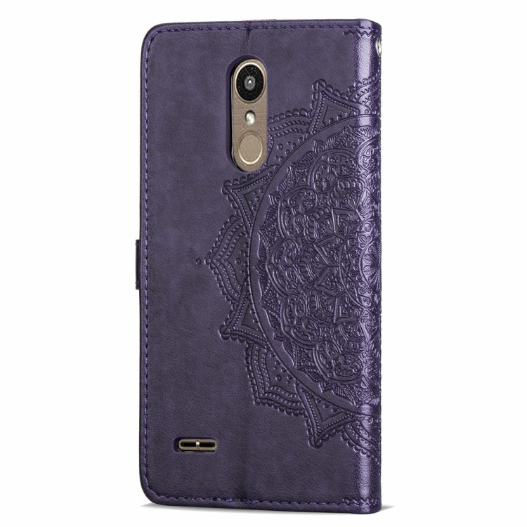 For LG K8 (2018) Halfway Mandala Embossing Pattern Horizontal Flip Leather Case with Holder & Card Slots & Wallet & Lanyard