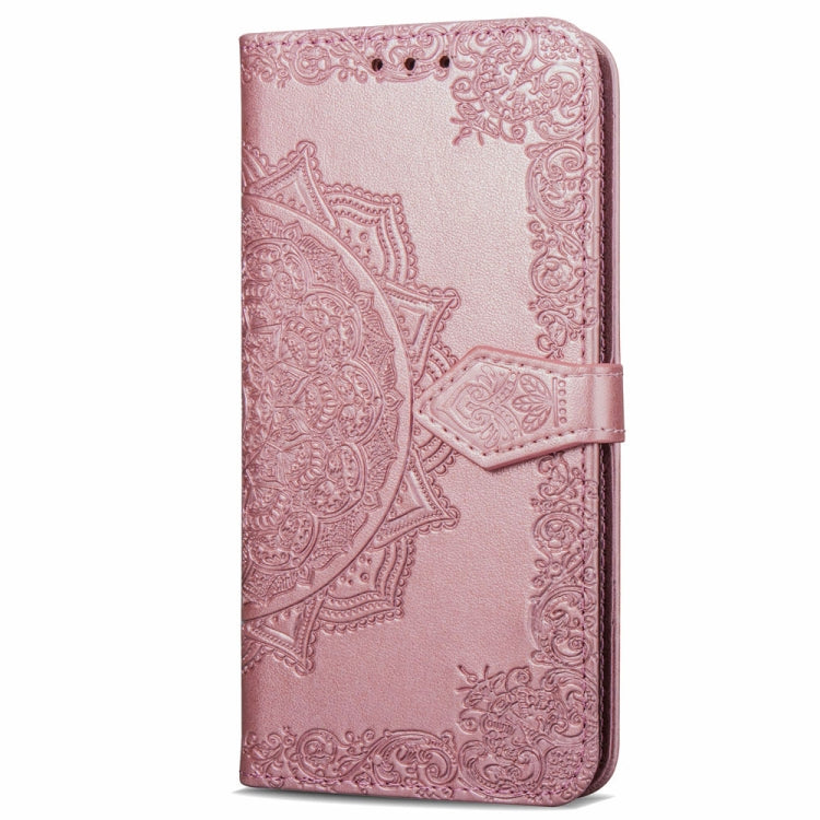 For LG K8 (2018) Halfway Mandala Embossing Pattern Horizontal Flip Leather Case with Holder & Card Slots & Wallet & Lanyard