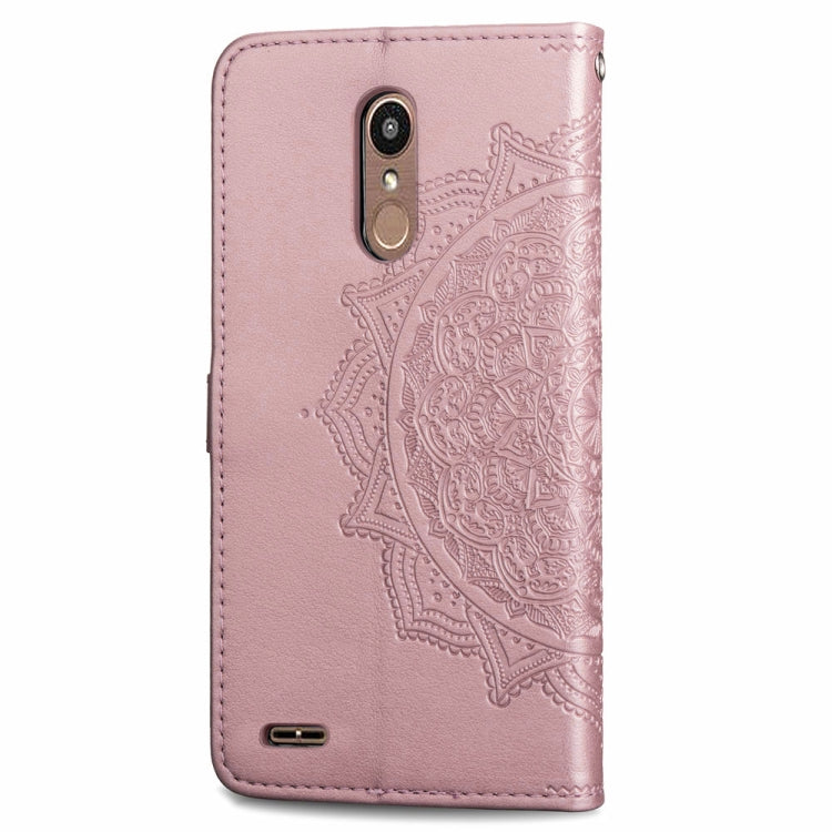 For LG K8 (2018) Halfway Mandala Embossing Pattern Horizontal Flip Leather Case with Holder & Card Slots & Wallet & Lanyard
