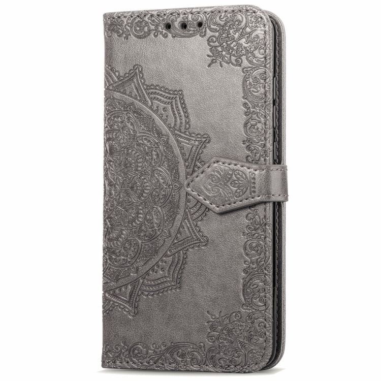 For LG K8 (2018) Halfway Mandala Embossing Pattern Horizontal Flip Leather Case with Holder & Card Slots & Wallet & Lanyard
