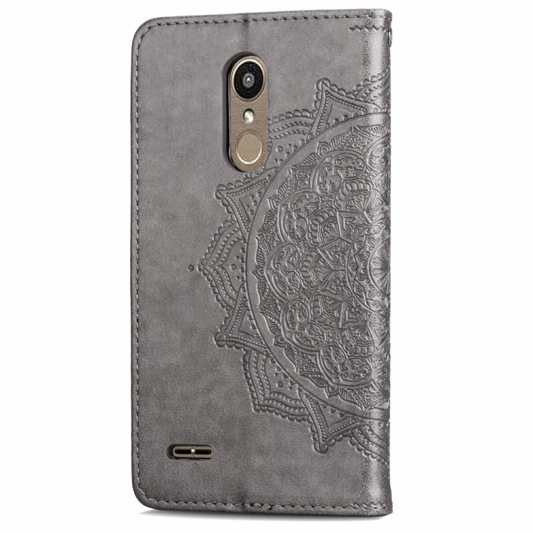 For LG K8 (2018) Halfway Mandala Embossing Pattern Horizontal Flip Leather Case with Holder & Card Slots & Wallet & Lanyard