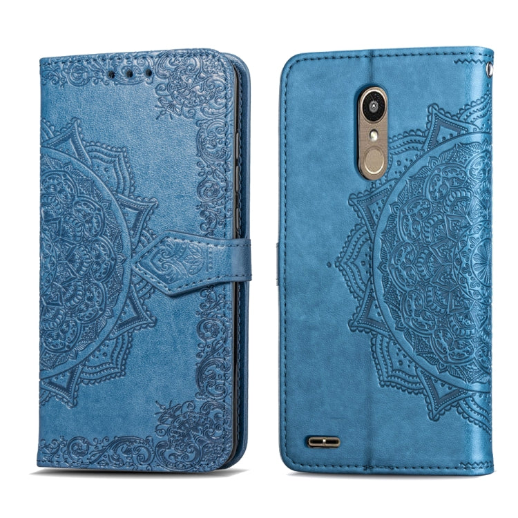For LG K10 (2018) Halfway Mandala Embossing Pattern Horizontal Flip Leather Case with Holder & Card Slots & Wallet & Lanyard