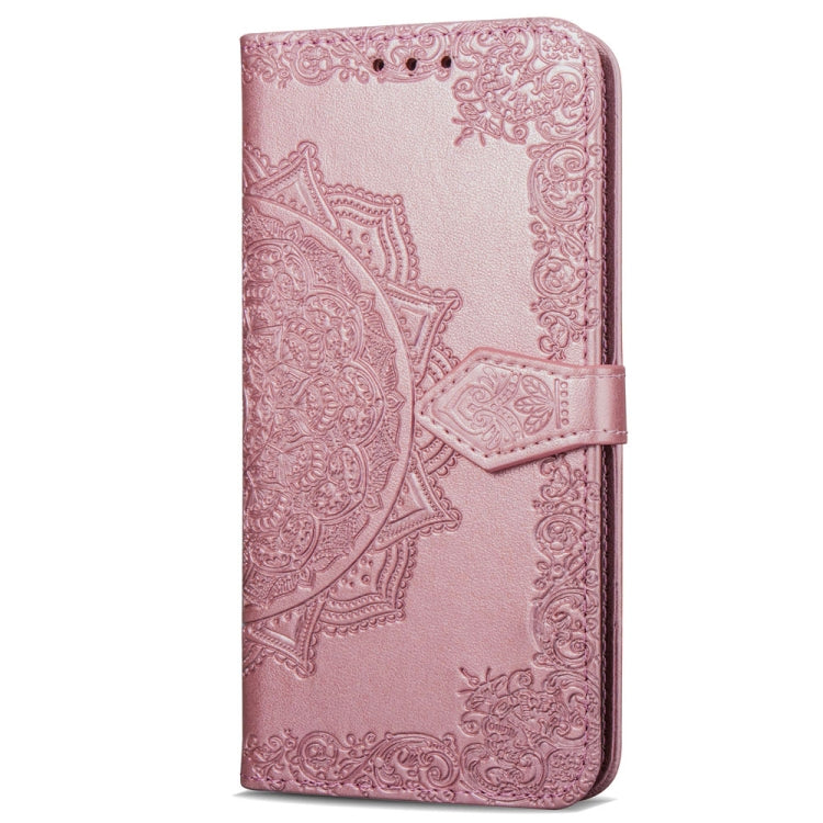 For LG K10 (2018) Halfway Mandala Embossing Pattern Horizontal Flip Leather Case with Holder & Card Slots & Wallet & Lanyard