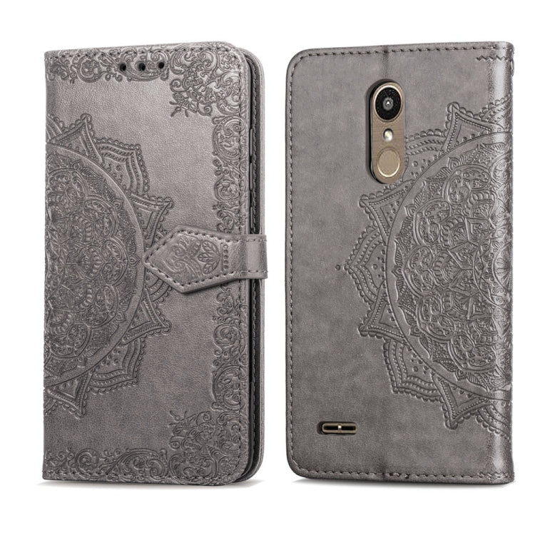 For LG K10 (2018) Halfway Mandala Embossing Pattern Horizontal Flip Leather Case with Holder & Card Slots & Wallet & Lanyard