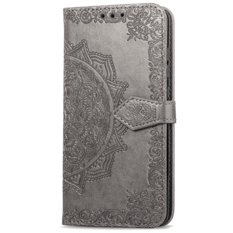 For LG K10 (2018) Halfway Mandala Embossing Pattern Horizontal Flip Leather Case with Holder & Card Slots & Wallet & Lanyard
