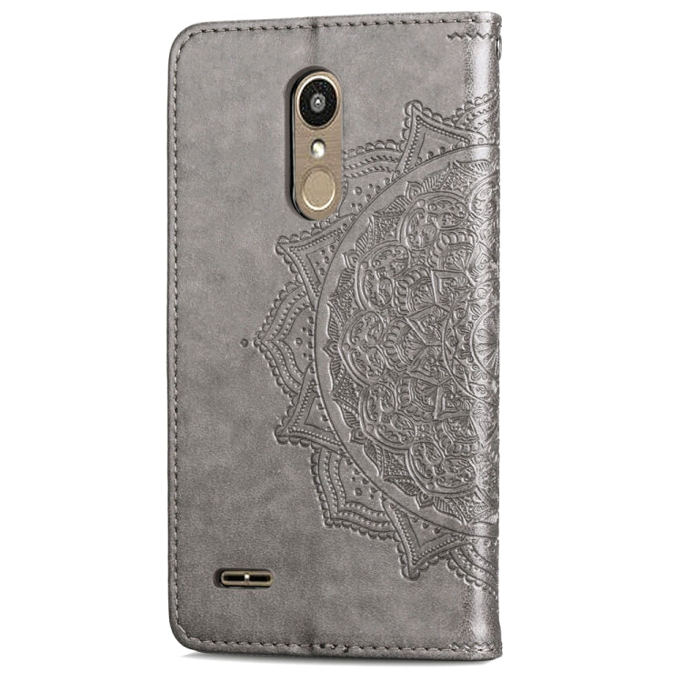 For LG K10 (2018) Halfway Mandala Embossing Pattern Horizontal Flip Leather Case with Holder & Card Slots & Wallet & Lanyard