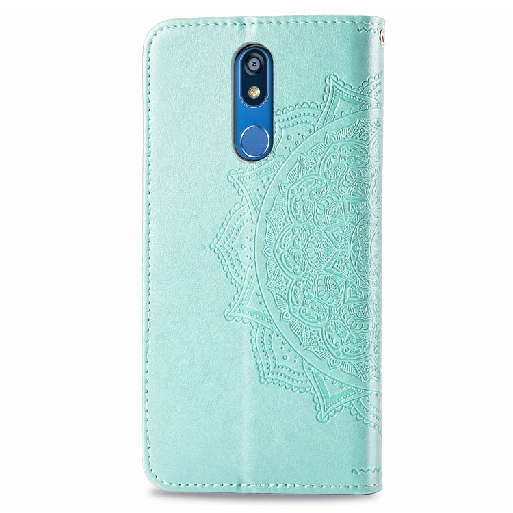 For LG K40 Halfway Mandala Embossing Pattern Horizontal Flip Leather Case with Holder & Card Slots & Wallet & Lanyard