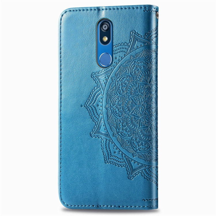 For LG K40 Halfway Mandala Embossing Pattern Horizontal Flip Leather Case with Holder & Card Slots & Wallet & Lanyard
