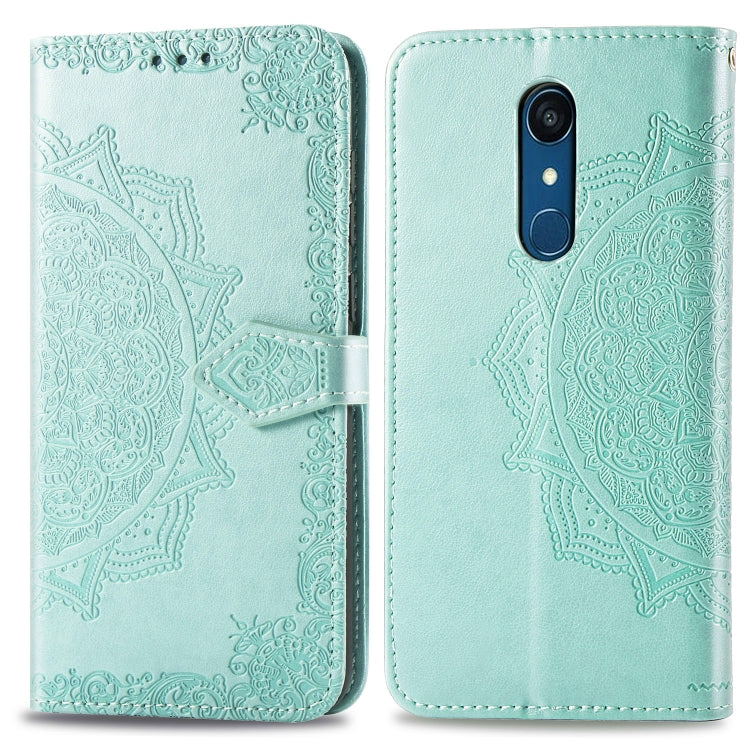For LG Q9 Halfway Mandala Embossing Pattern Horizontal Flip Leather Case with Holder & Card Slots & Wallet & Lanyard