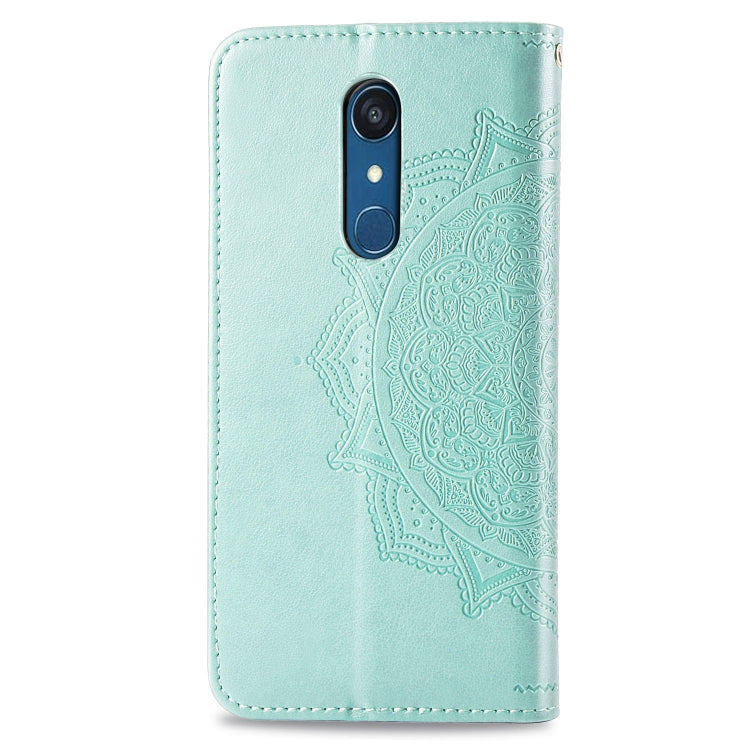 For LG Q9 Halfway Mandala Embossing Pattern Horizontal Flip Leather Case with Holder & Card Slots & Wallet & Lanyard