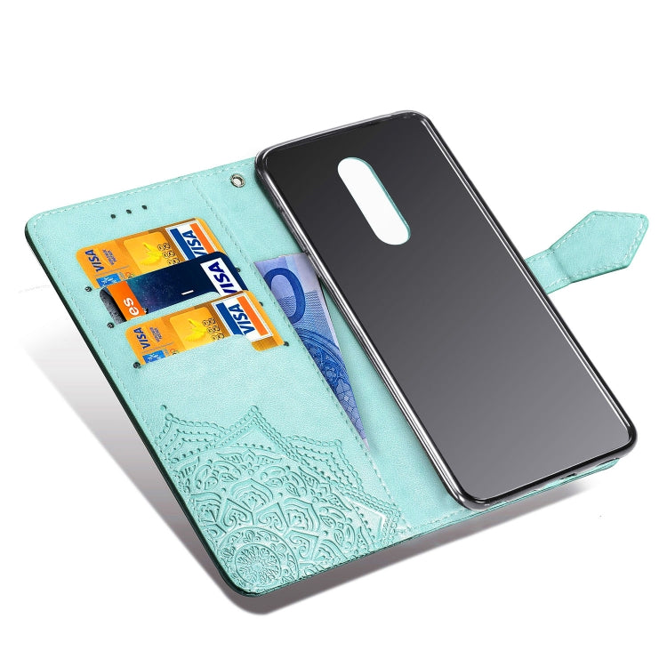 For LG Q9 Halfway Mandala Embossing Pattern Horizontal Flip Leather Case with Holder & Card Slots & Wallet & Lanyard