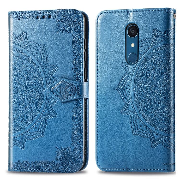 For LG Q9 Halfway Mandala Embossing Pattern Horizontal Flip Leather Case with Holder & Card Slots & Wallet & Lanyard