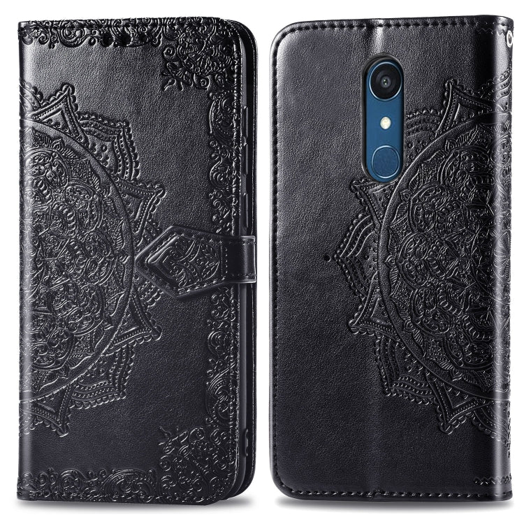 For LG Q9 Halfway Mandala Embossing Pattern Horizontal Flip Leather Case with Holder & Card Slots & Wallet & Lanyard