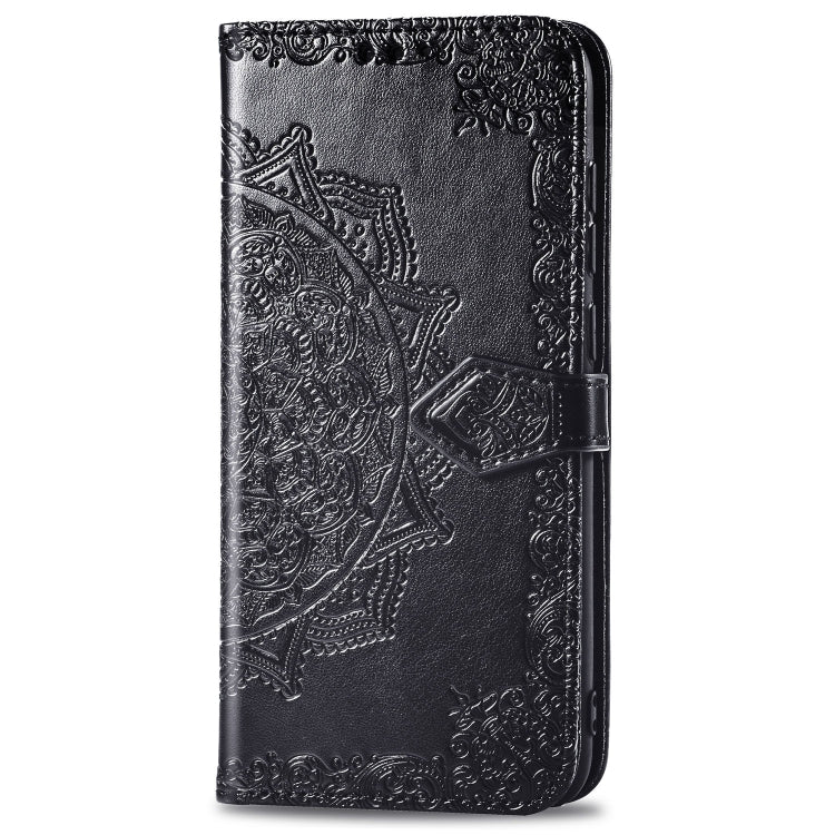 For LG Q9 Halfway Mandala Embossing Pattern Horizontal Flip Leather Case with Holder & Card Slots & Wallet & Lanyard