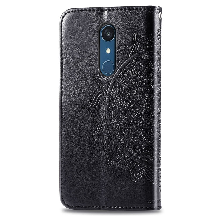 For LG Q9 Halfway Mandala Embossing Pattern Horizontal Flip Leather Case with Holder & Card Slots & Wallet & Lanyard