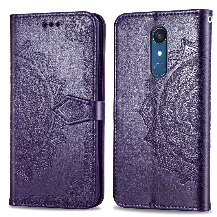 For LG Q9 Halfway Mandala Embossing Pattern Horizontal Flip Leather Case with Holder & Card Slots & Wallet & Lanyard