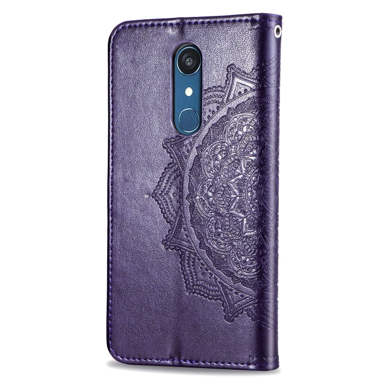 For LG Q9 Halfway Mandala Embossing Pattern Horizontal Flip Leather Case with Holder & Card Slots & Wallet & Lanyard