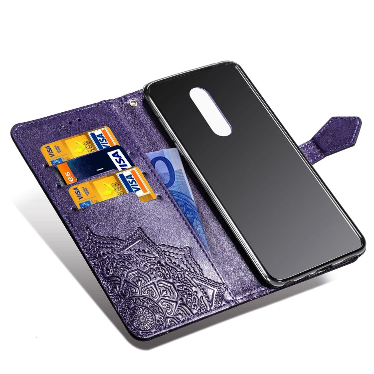 For LG Q9 Halfway Mandala Embossing Pattern Horizontal Flip Leather Case with Holder & Card Slots & Wallet & Lanyard