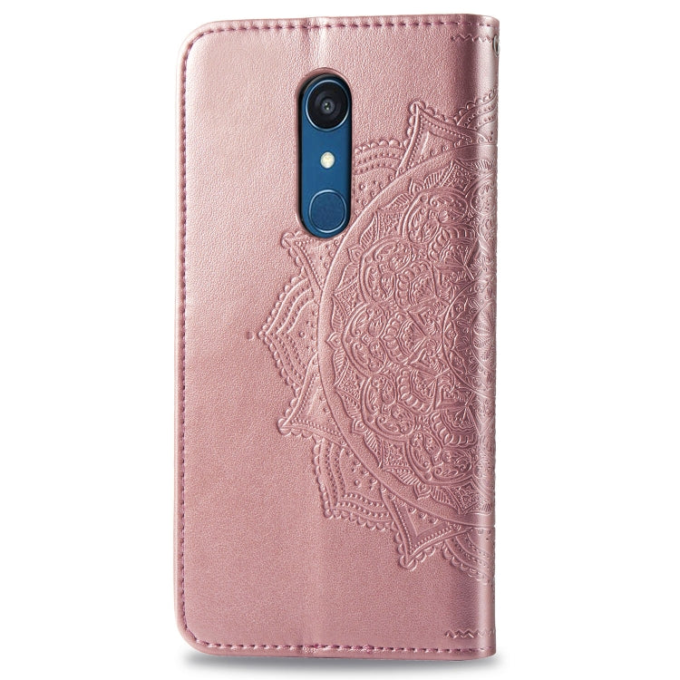 For LG Q9 Halfway Mandala Embossing Pattern Horizontal Flip Leather Case with Holder & Card Slots & Wallet & Lanyard