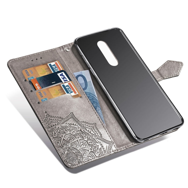 For LG Q9 Halfway Mandala Embossing Pattern Horizontal Flip Leather Case with Holder & Card Slots & Wallet & Lanyard