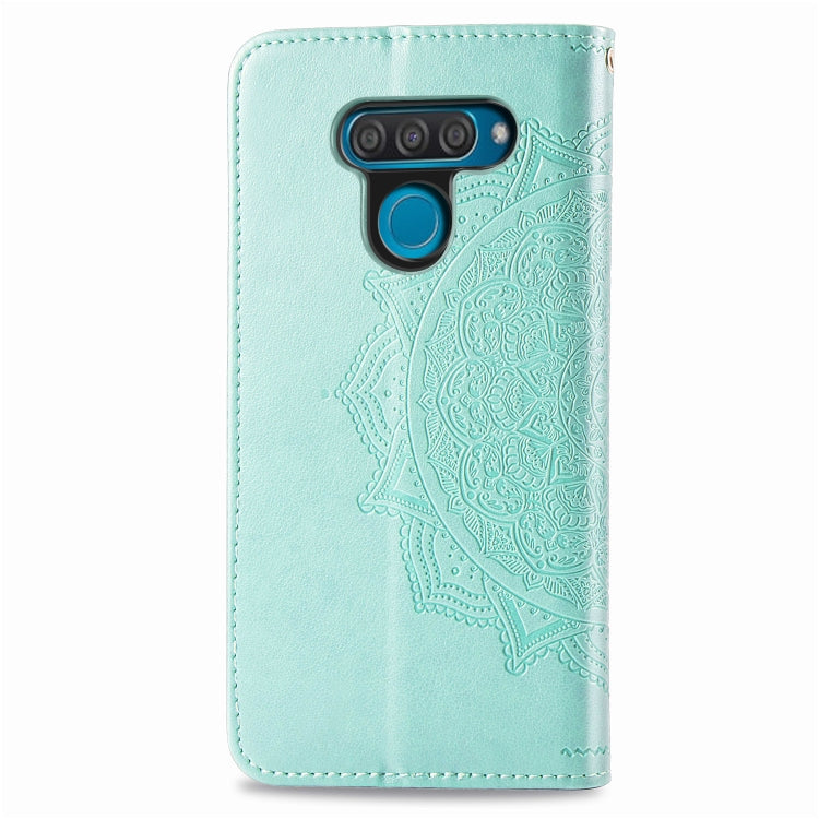 For LG Q60 Halfway Mandala Embossing Pattern Horizontal Flip Leather Case with Holder & Card Slots & Wallet & Lanyard